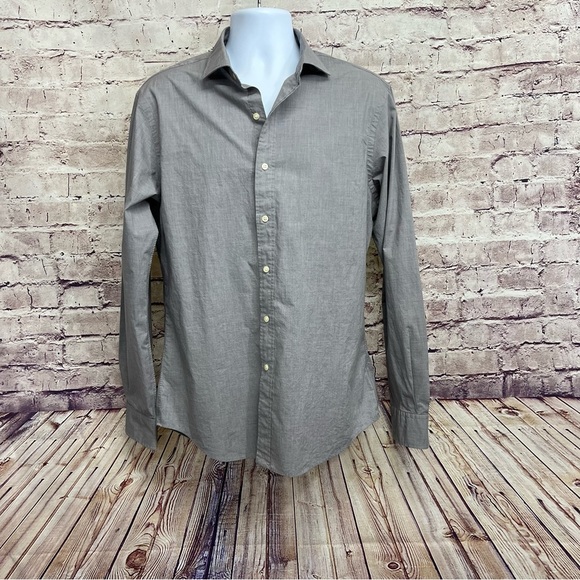 Polo Ralph Lauren Gray Button Front Long Sleeve Shirt - Picture 1 of 8